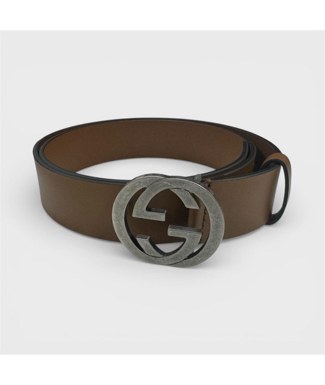 GUCCI Коричневый кожаный ремень, фото 5