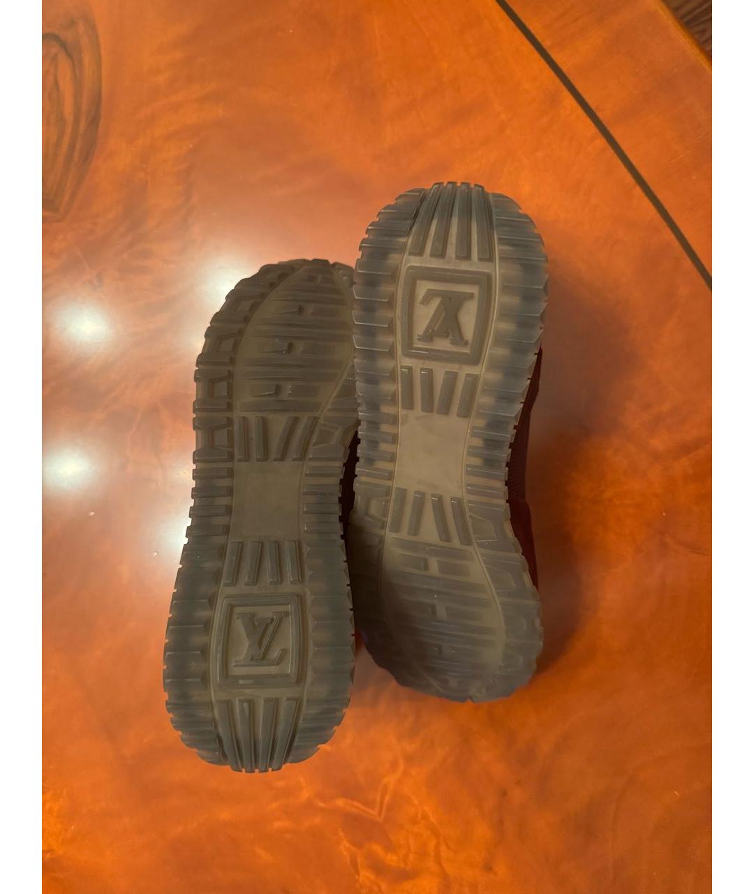 LOUIS VUITTON Бордовые замшевые кроссовки, фото 4