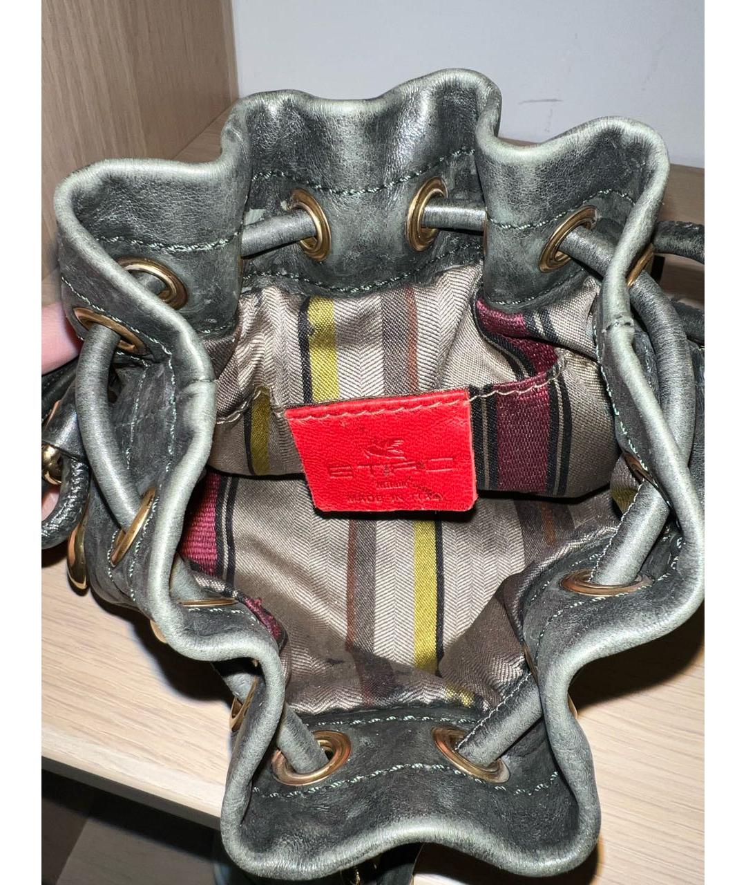 ETRO Антрацитовая кожаная сумка через плечо, фото 4