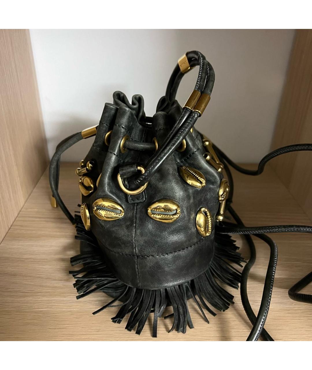 ETRO Антрацитовая кожаная сумка через плечо, фото 2