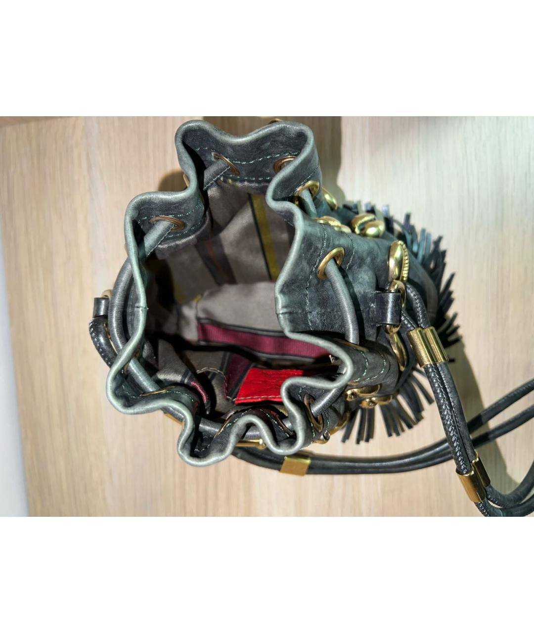 ETRO Антрацитовая кожаная сумка через плечо, фото 8