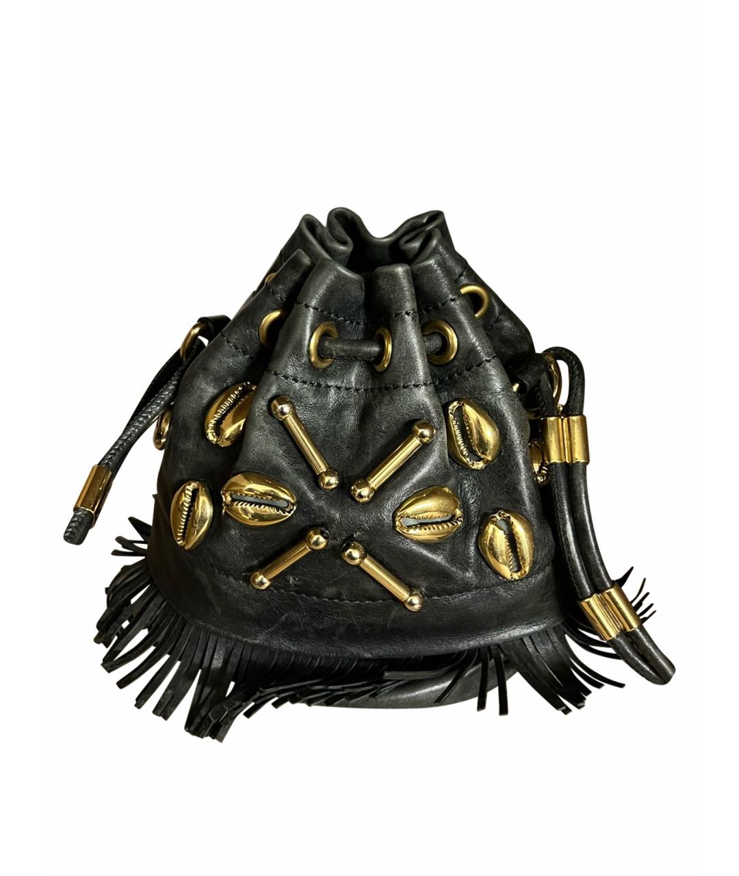 ETRO Антрацитовая кожаная сумка через плечо, фото 1