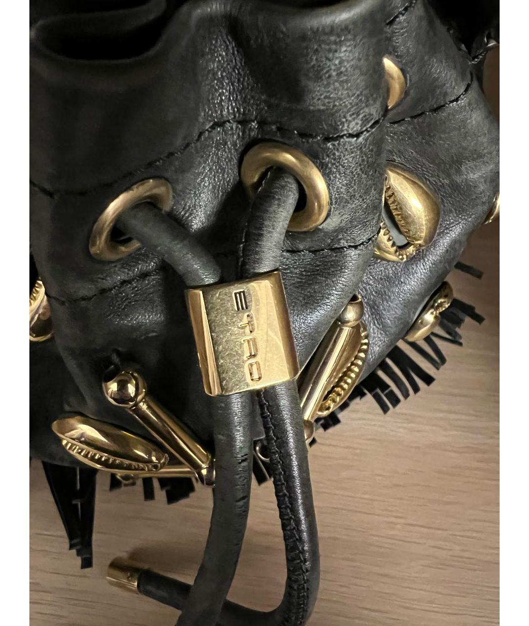 ETRO Антрацитовая кожаная сумка через плечо, фото 5
