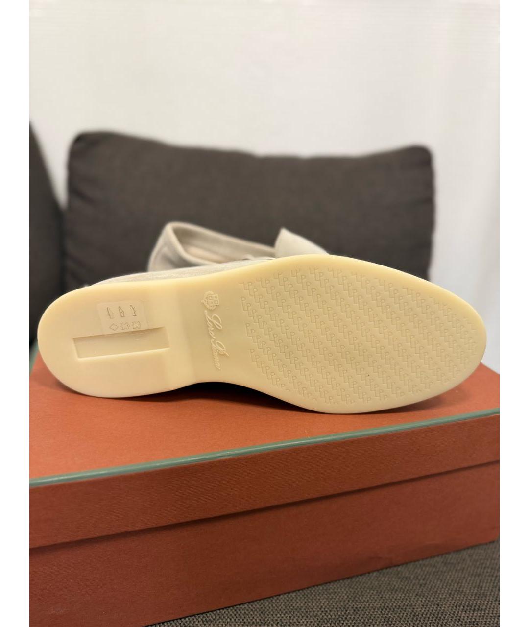 LORO PIANA Бежевые замшевые лоферы, фото 5