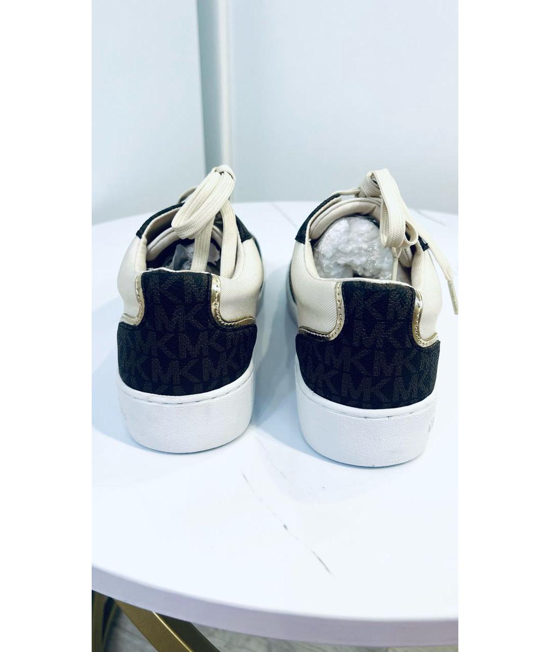 MICHAEL KORS Бежевые текстильные кеды, фото 5