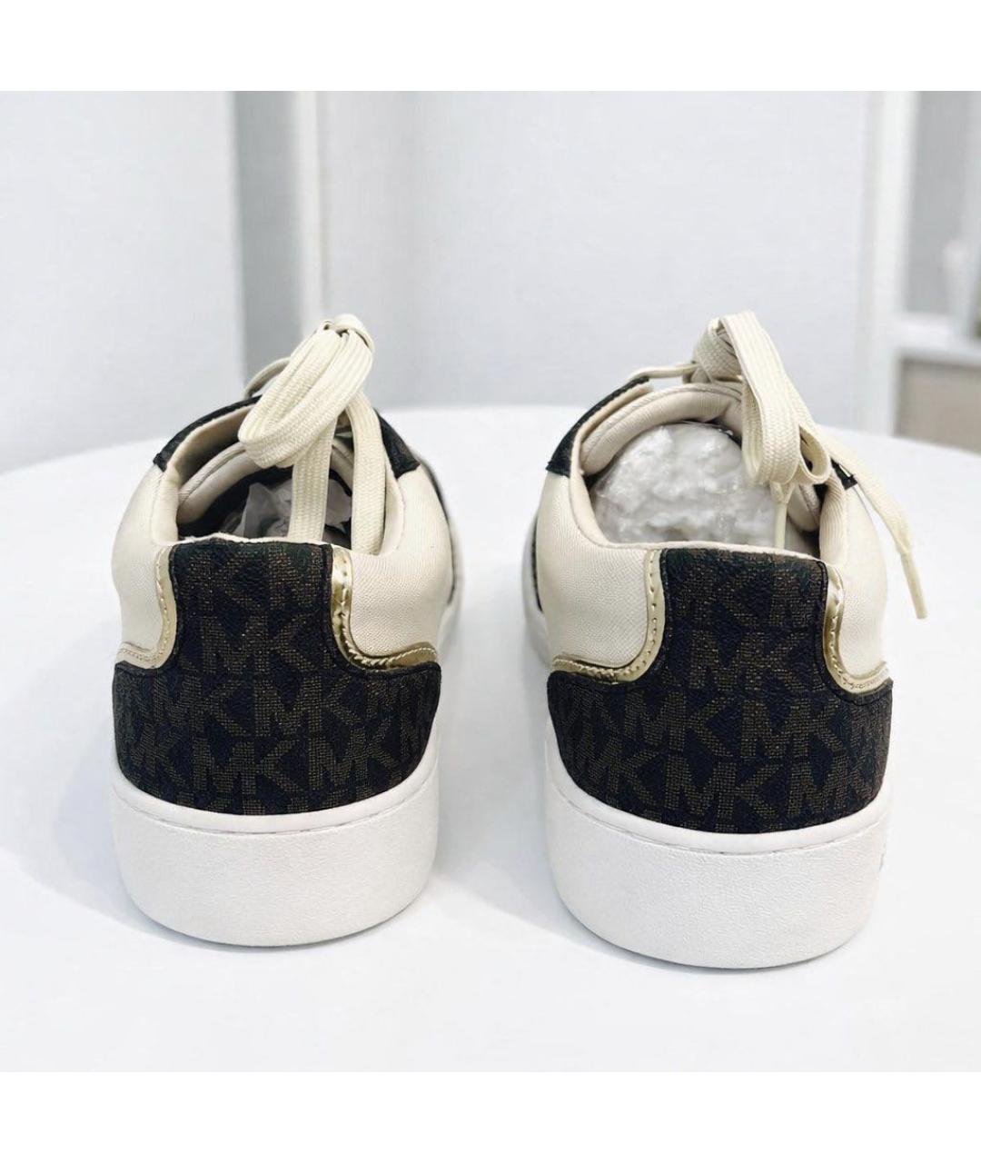 MICHAEL KORS Бежевые текстильные кеды, фото 3