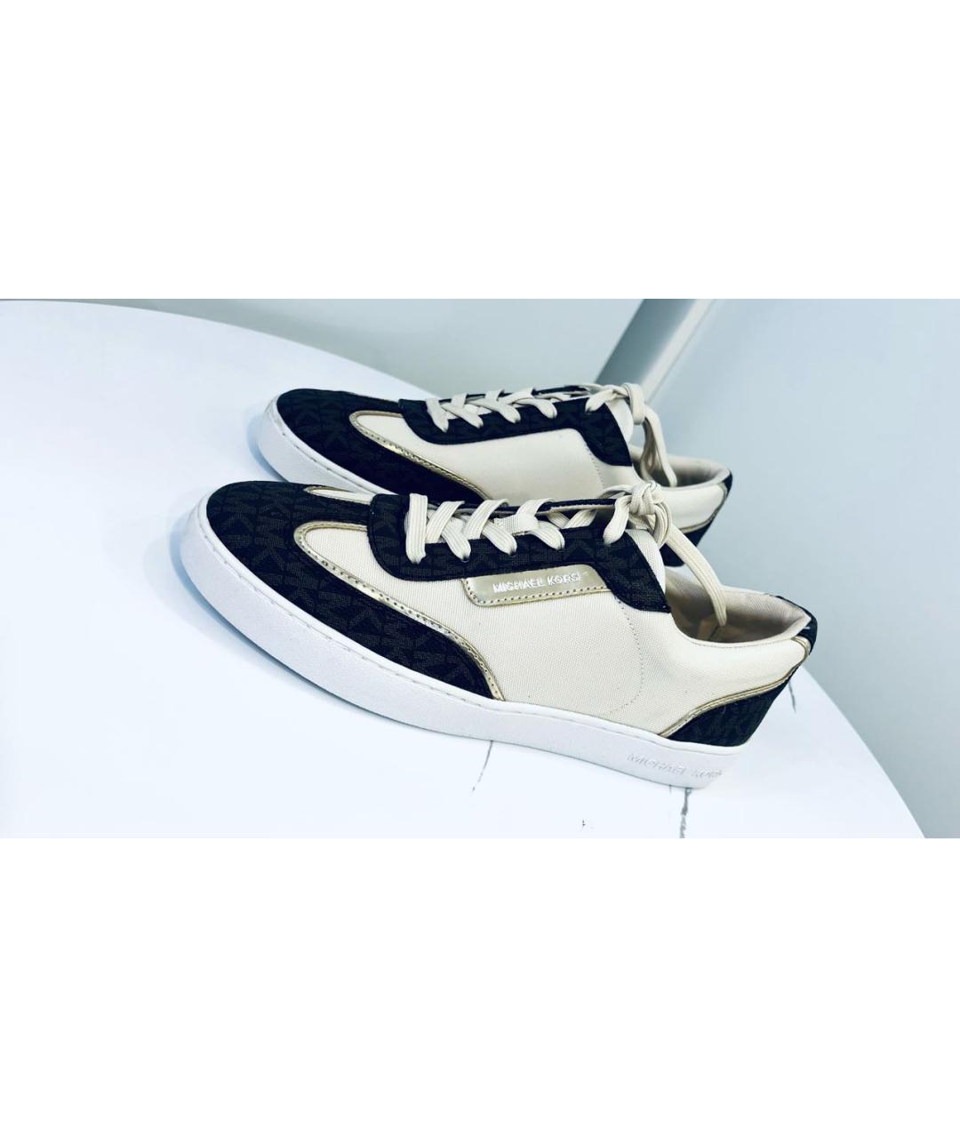 MICHAEL KORS Бежевые текстильные кеды, фото 8