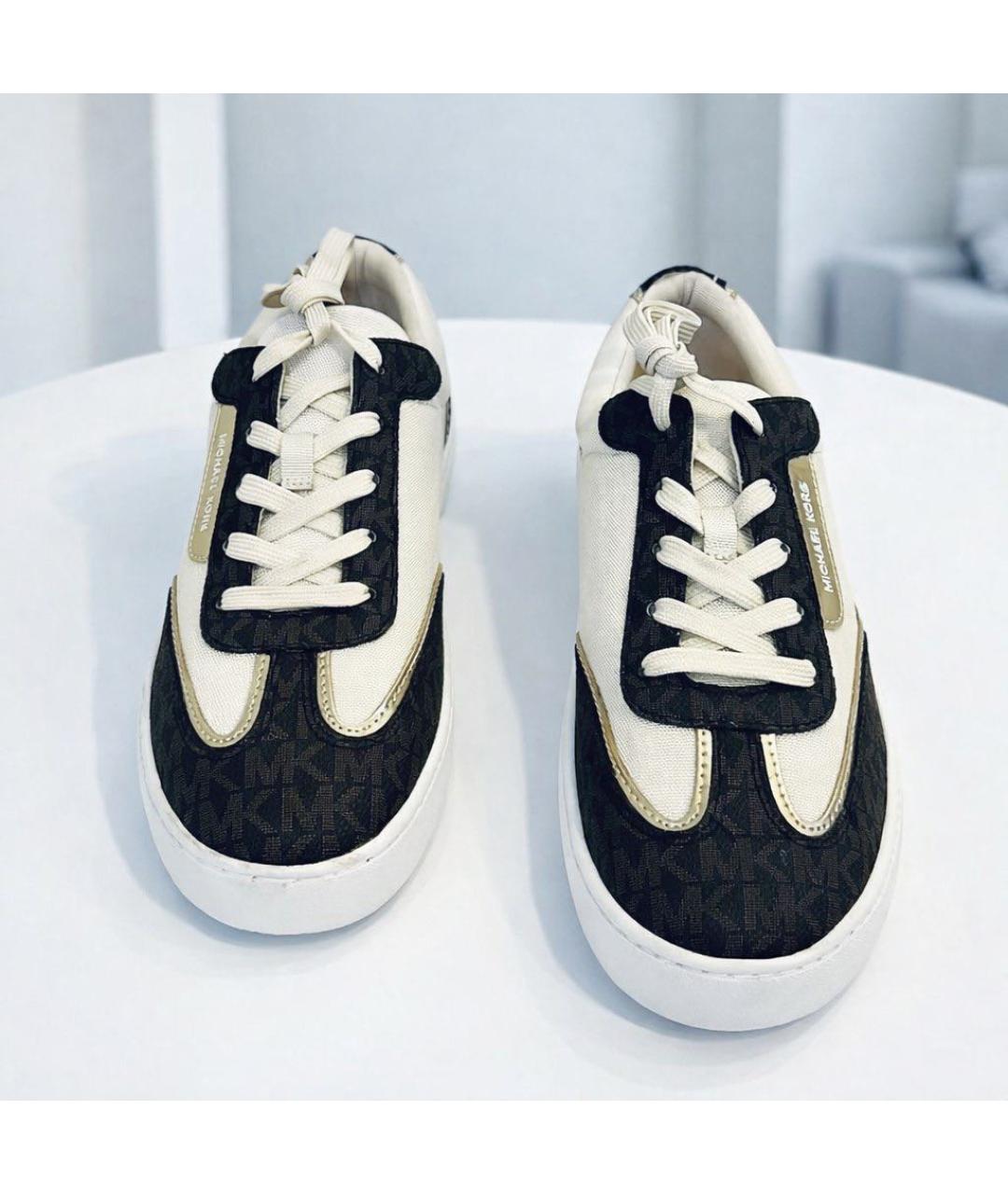 MICHAEL KORS Бежевые текстильные кеды, фото 4