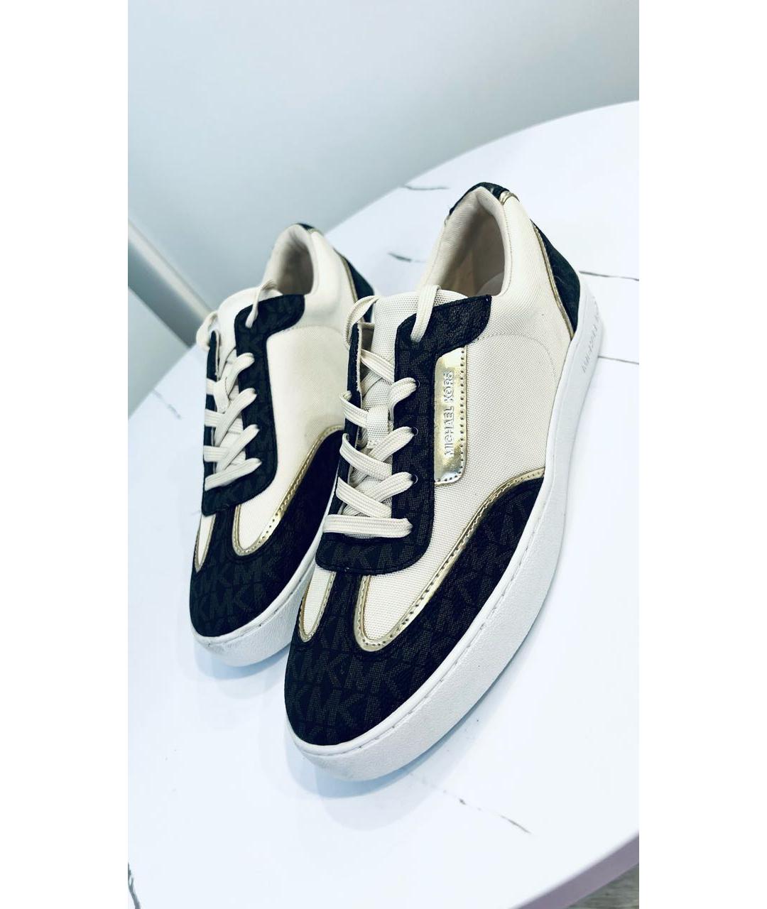 MICHAEL KORS Бежевые текстильные кеды, фото 6