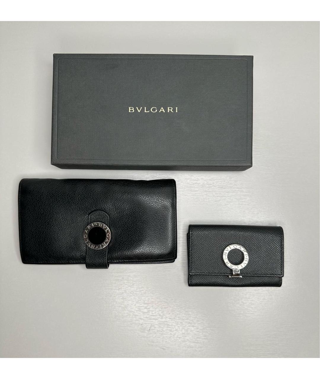BVLGARI Черный кожаный кошелек, фото 6
