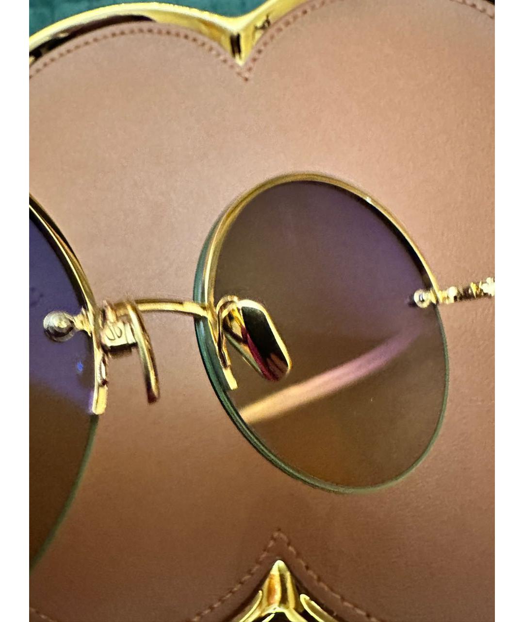 LINDA FARROW Хаки металлические солнцезащитные очки, фото 5