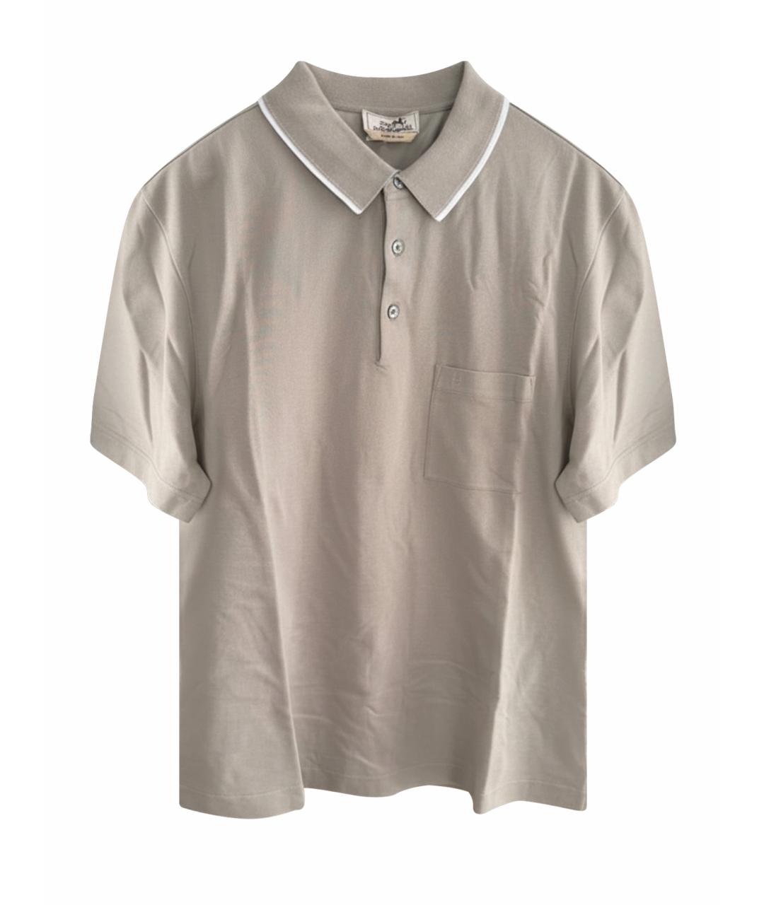 HERMES Серое поло с коротким рукавом, фото 1