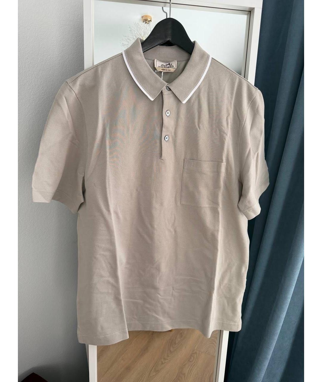 HERMES Серое поло с коротким рукавом, фото 6