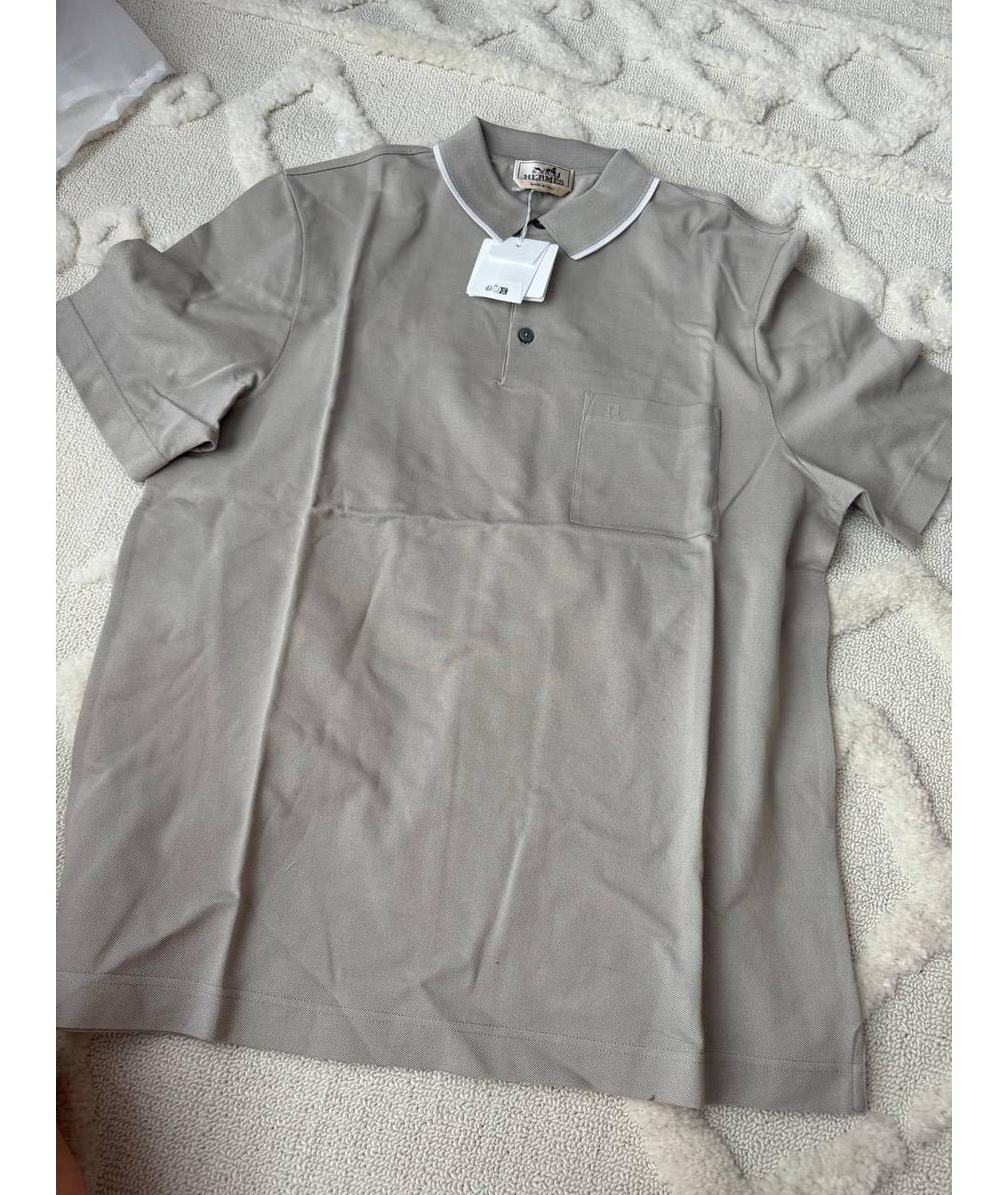 HERMES Серое поло с коротким рукавом, фото 5