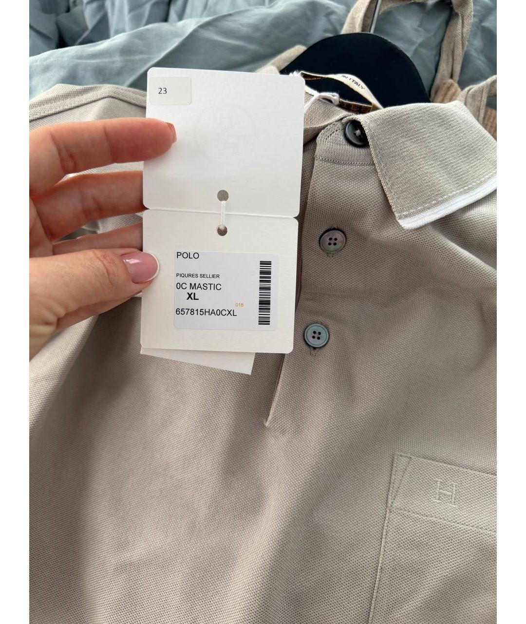 HERMES Серое поло с коротким рукавом, фото 3