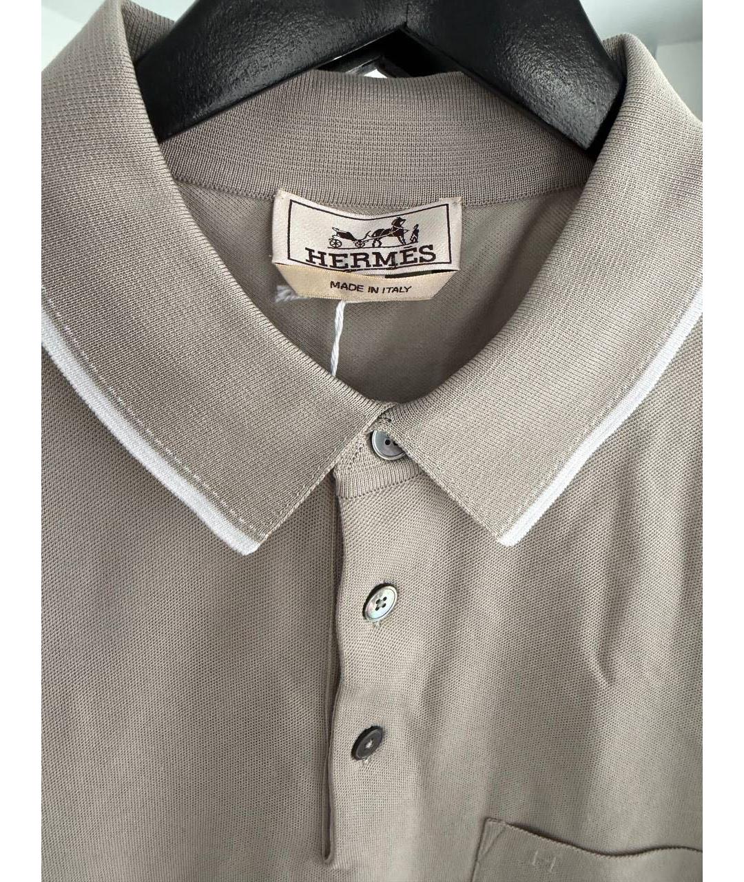 HERMES Серое поло с коротким рукавом, фото 4
