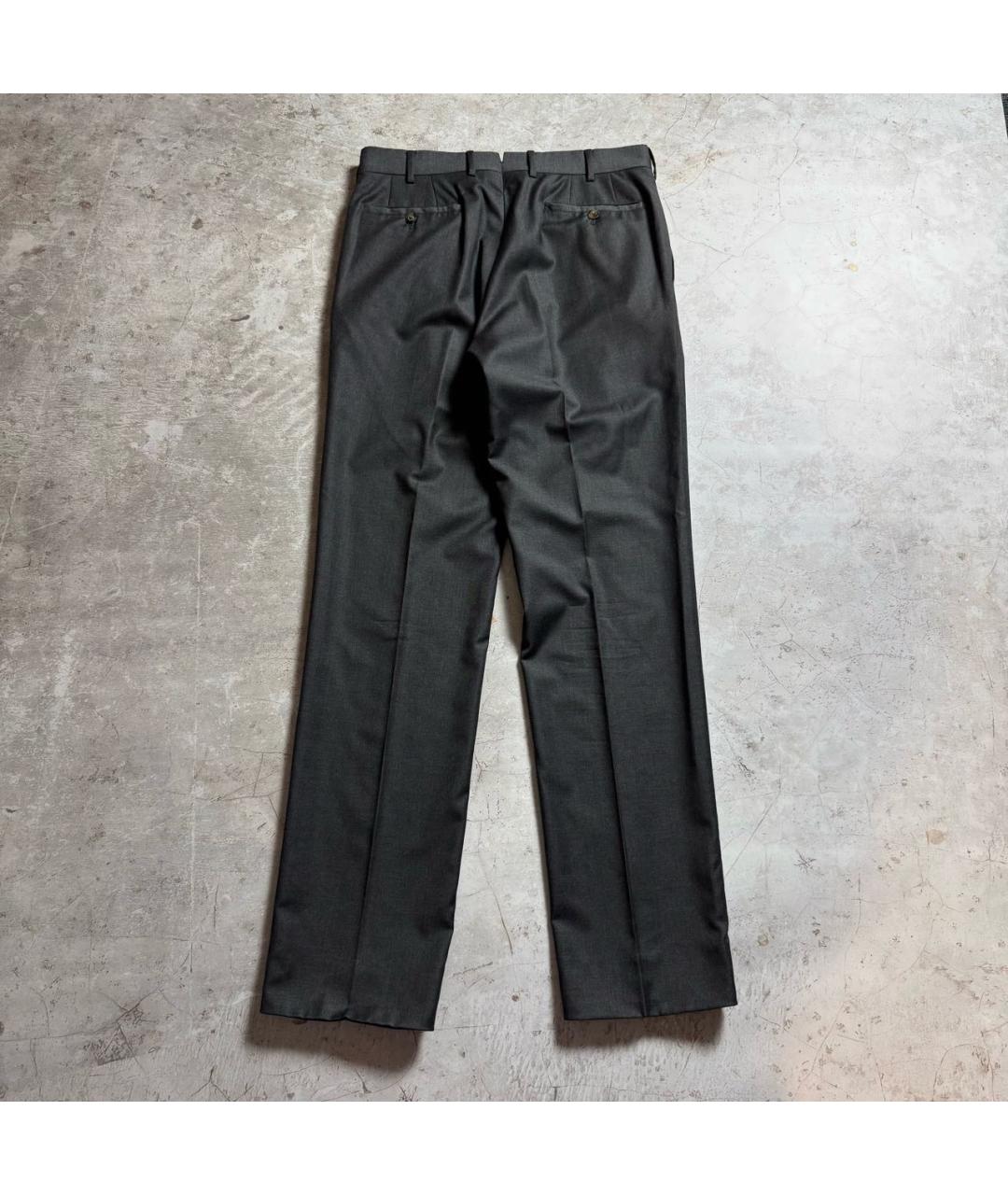 LORO PIANA Антрацитовые шерстяные классические брюки, фото 5