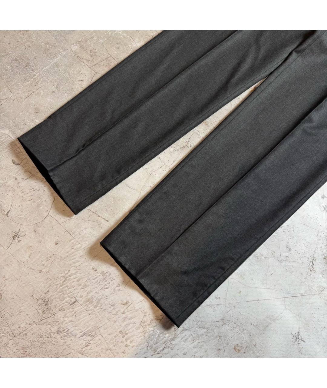 LORO PIANA Антрацитовые шерстяные классические брюки, фото 3