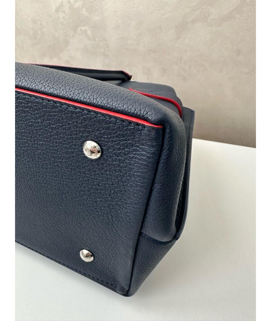 LOUIS VUITTON Синяя кожаная сумка тоут, фото 5