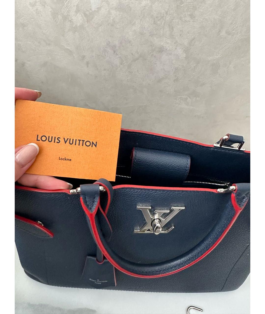 LOUIS VUITTON Синяя кожаная сумка тоут, фото 2