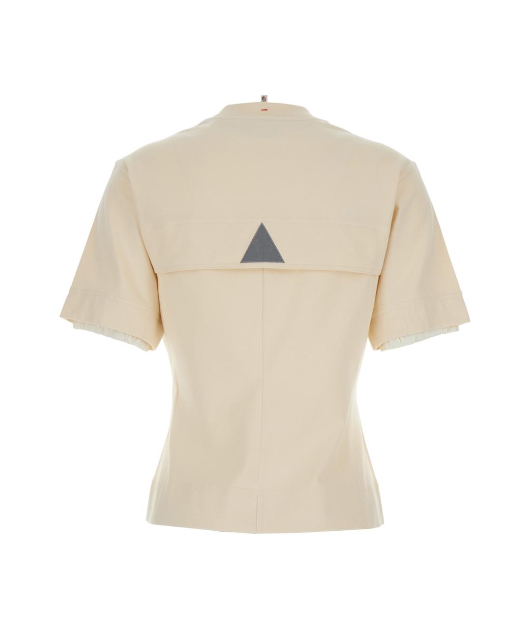MONCLER GRENOBLE Бежевая футболка, фото 2