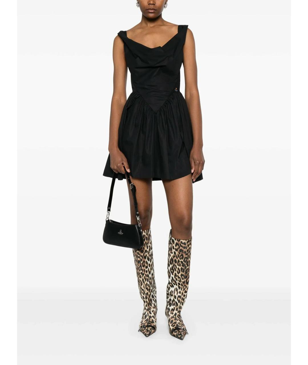 VIVIENNE WESTWOOD Черное хлопковое повседневное платье, фото 3