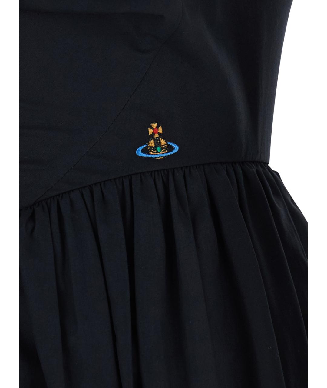 VIVIENNE WESTWOOD Черное хлопковое повседневное платье, фото 2