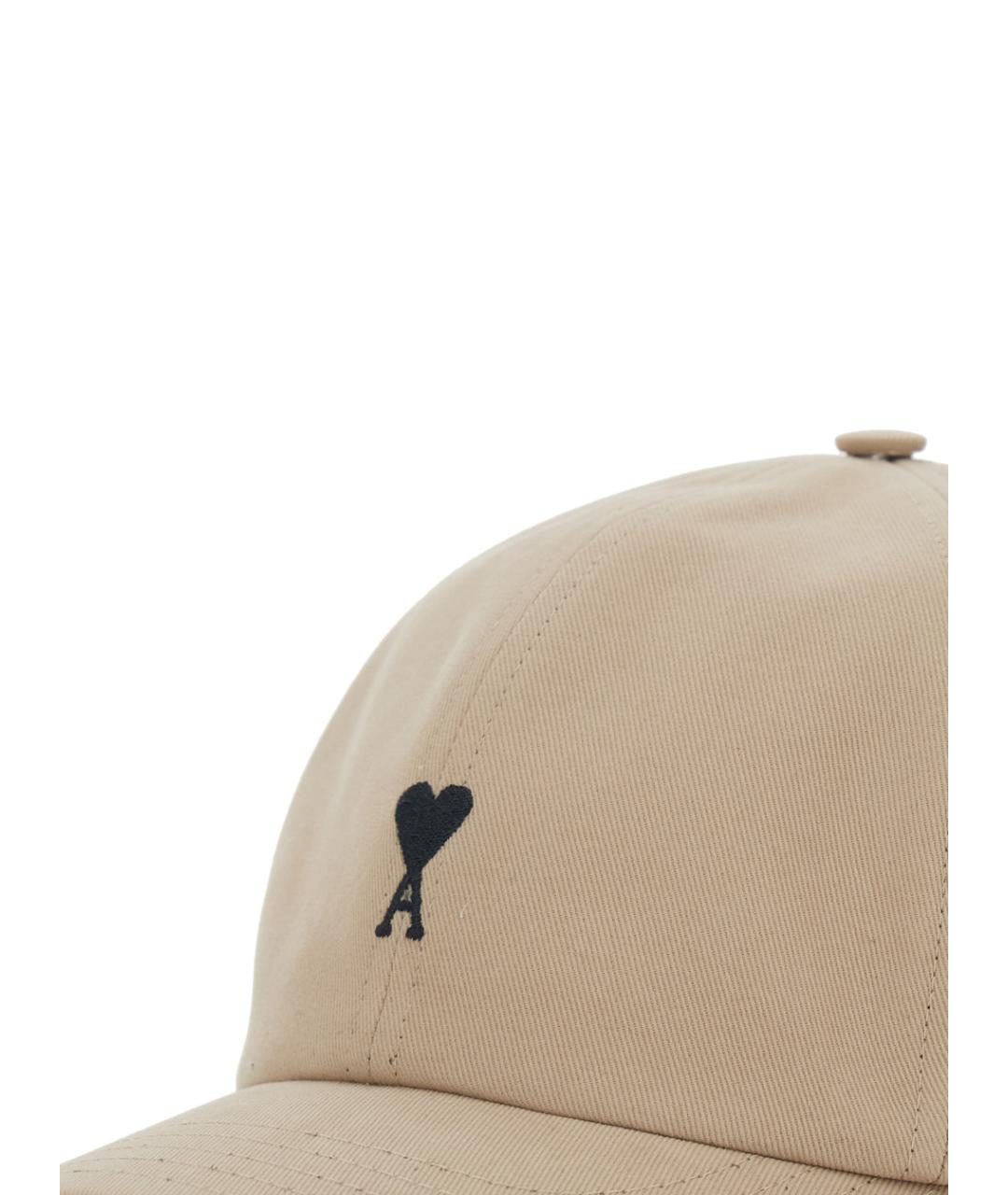 Ami Paris Бежевая хлопковая кепка, фото 3