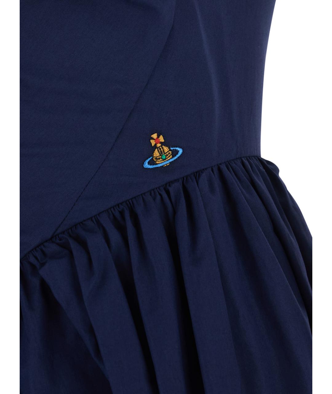 VIVIENNE WESTWOOD Синее хлопковое повседневное платье, фото 3