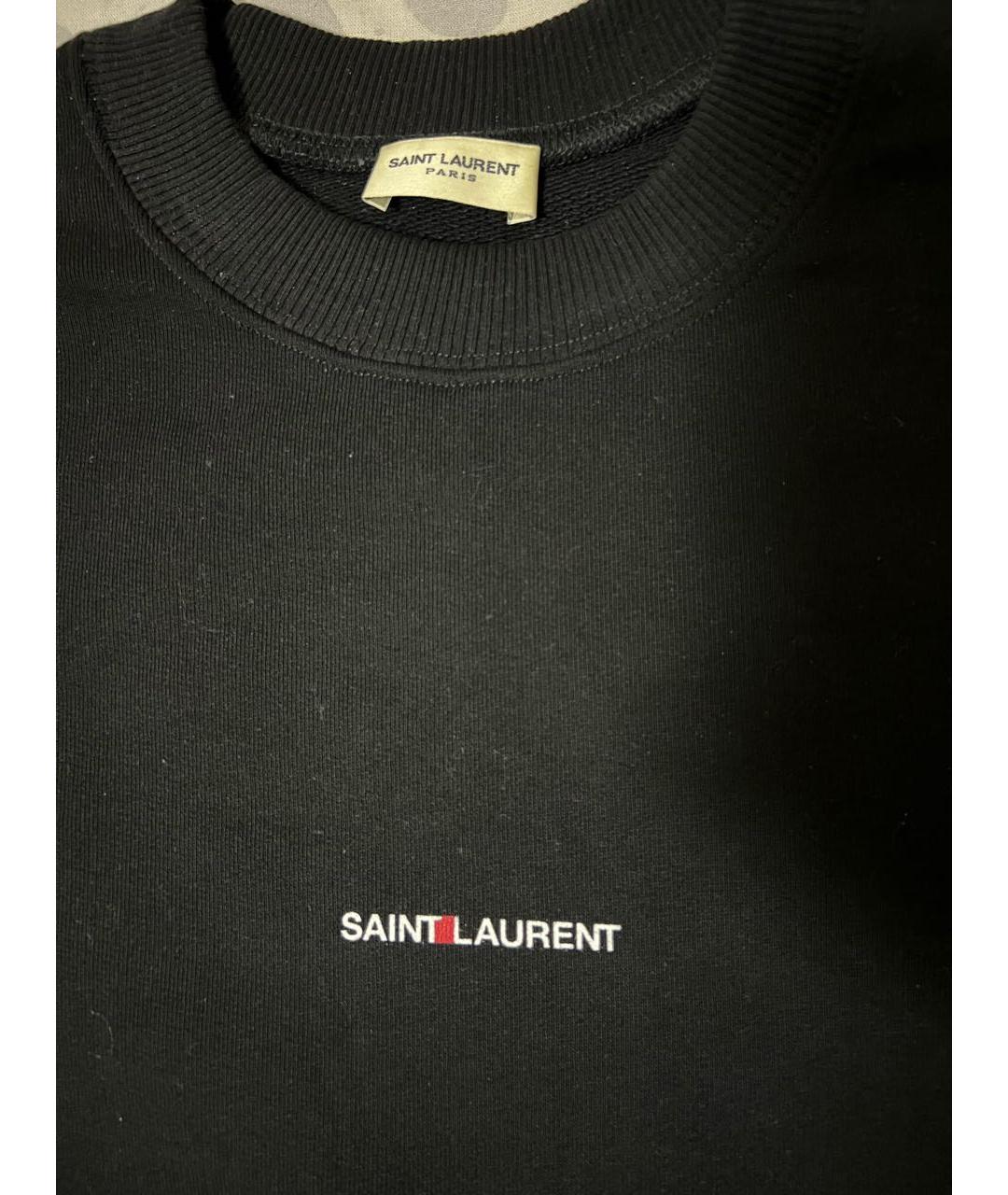 SAINT LAURENT Черная хлопковая футболка, фото 4