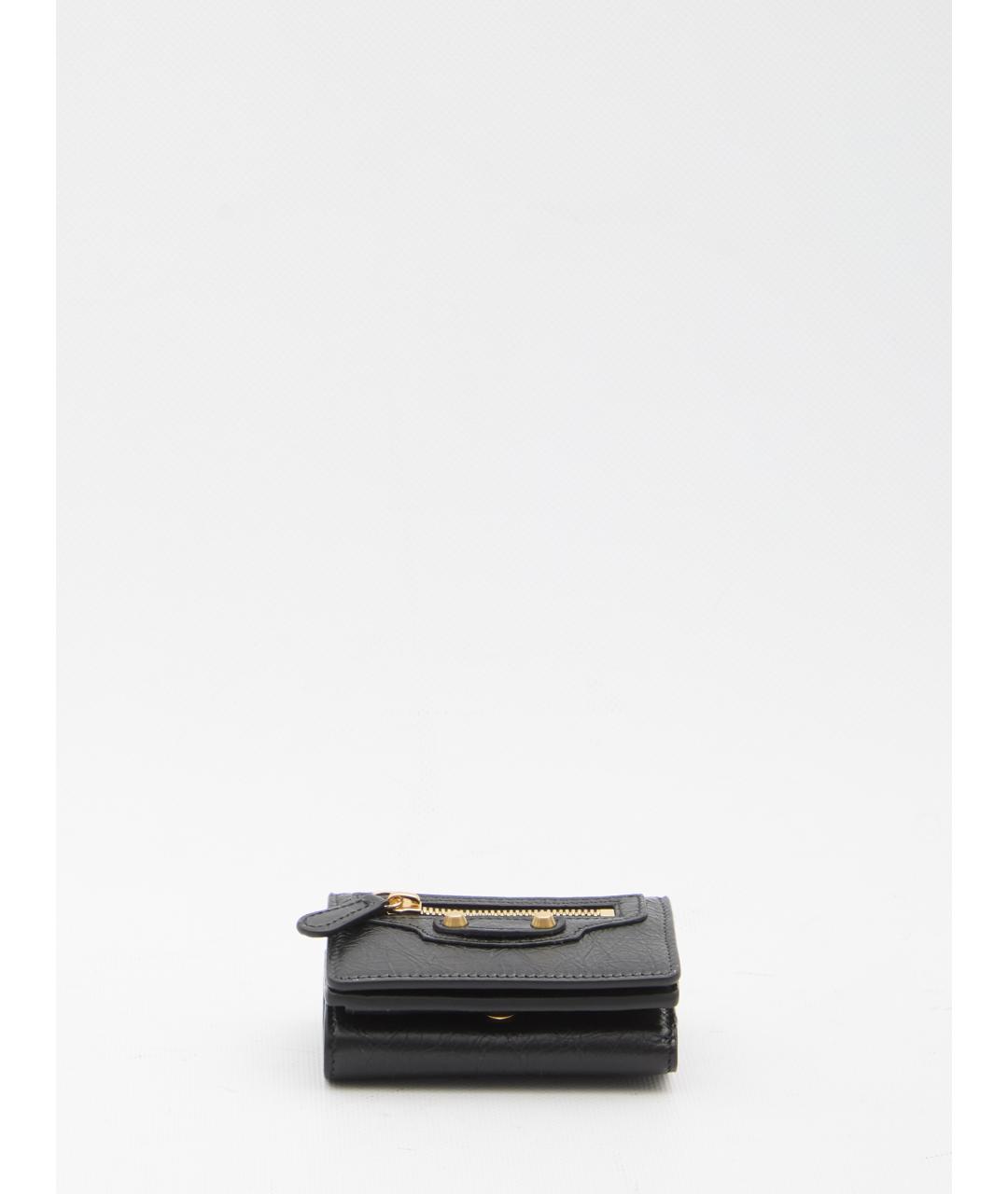 BALENCIAGA Черный кожаный кошелек, фото 3