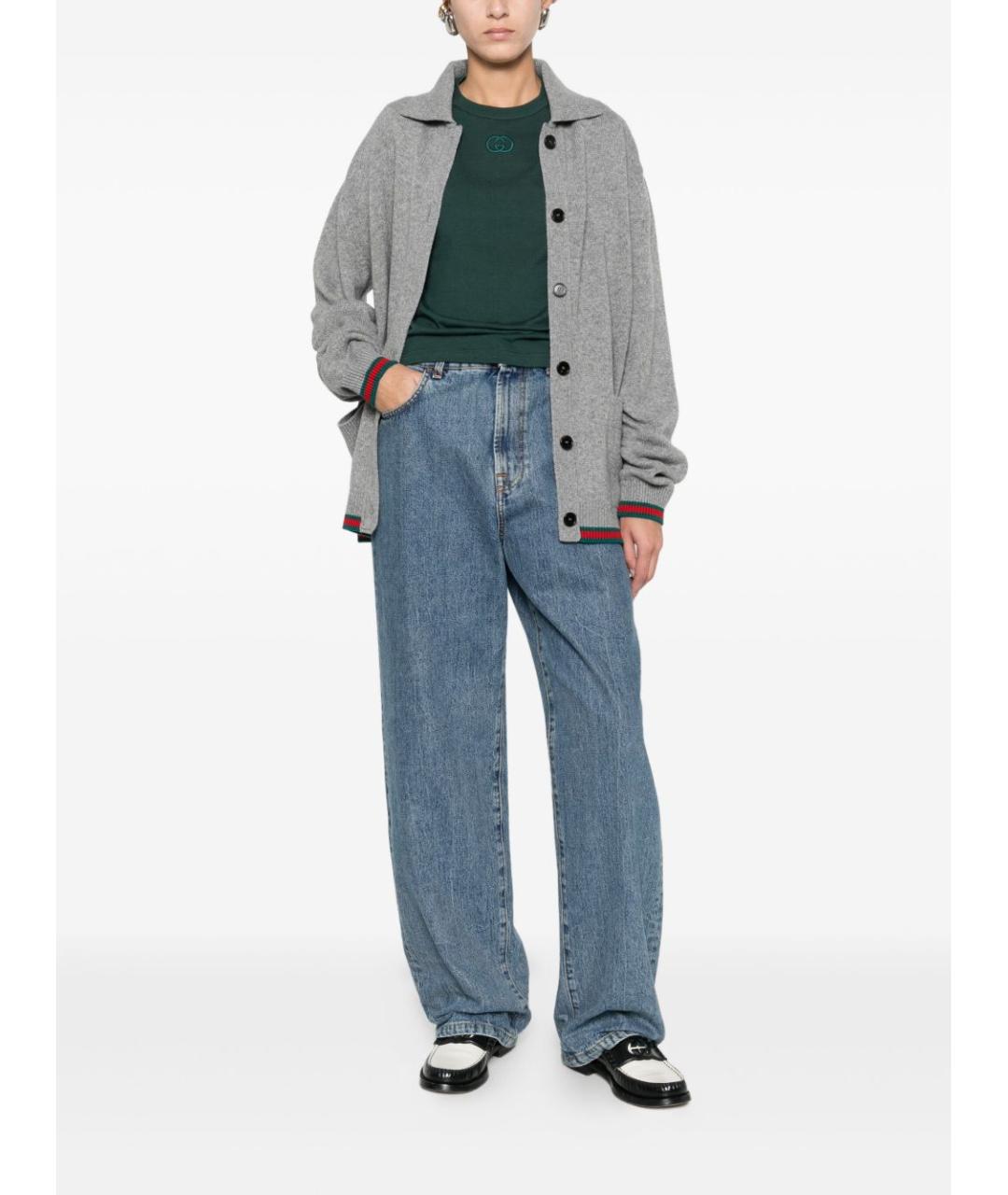 GUCCI Зеленая хлопковая футболка, фото 4