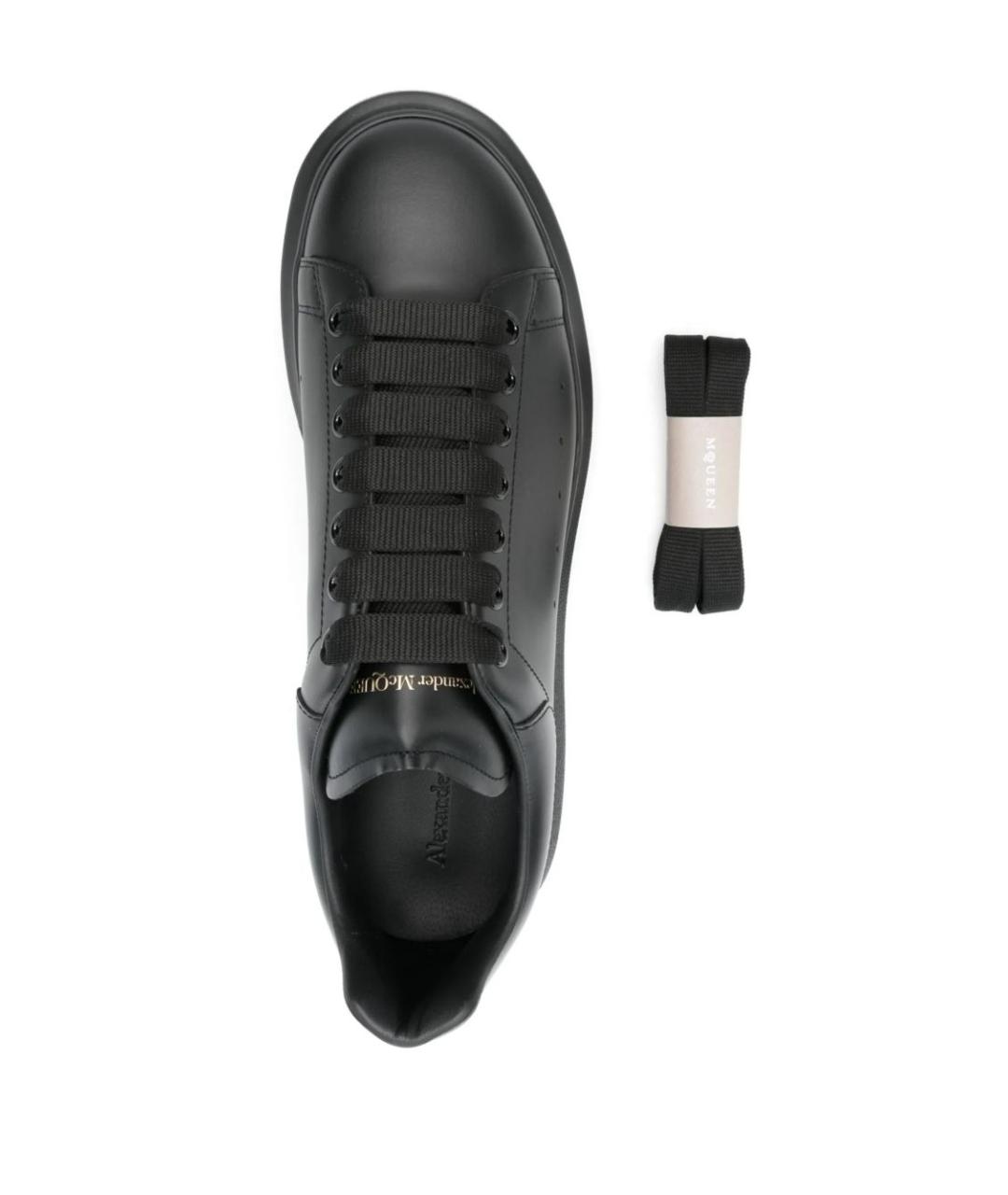 ALEXANDER MCQUEEN Черные кожаные низкие кроссовки / кеды, фото 4