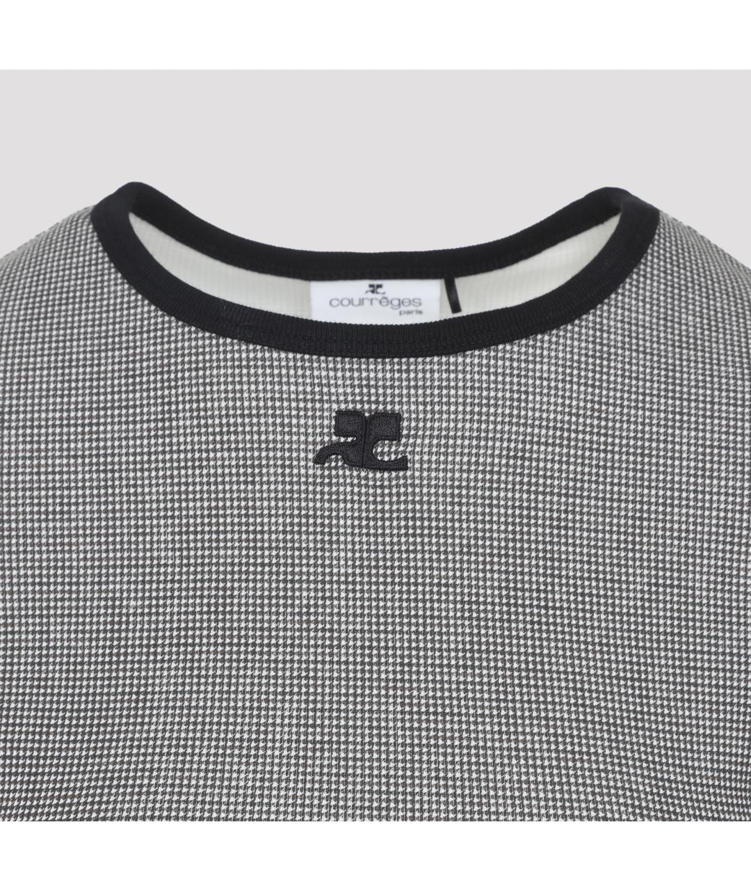 COURREGES Черная хлопковая футболка, фото 3