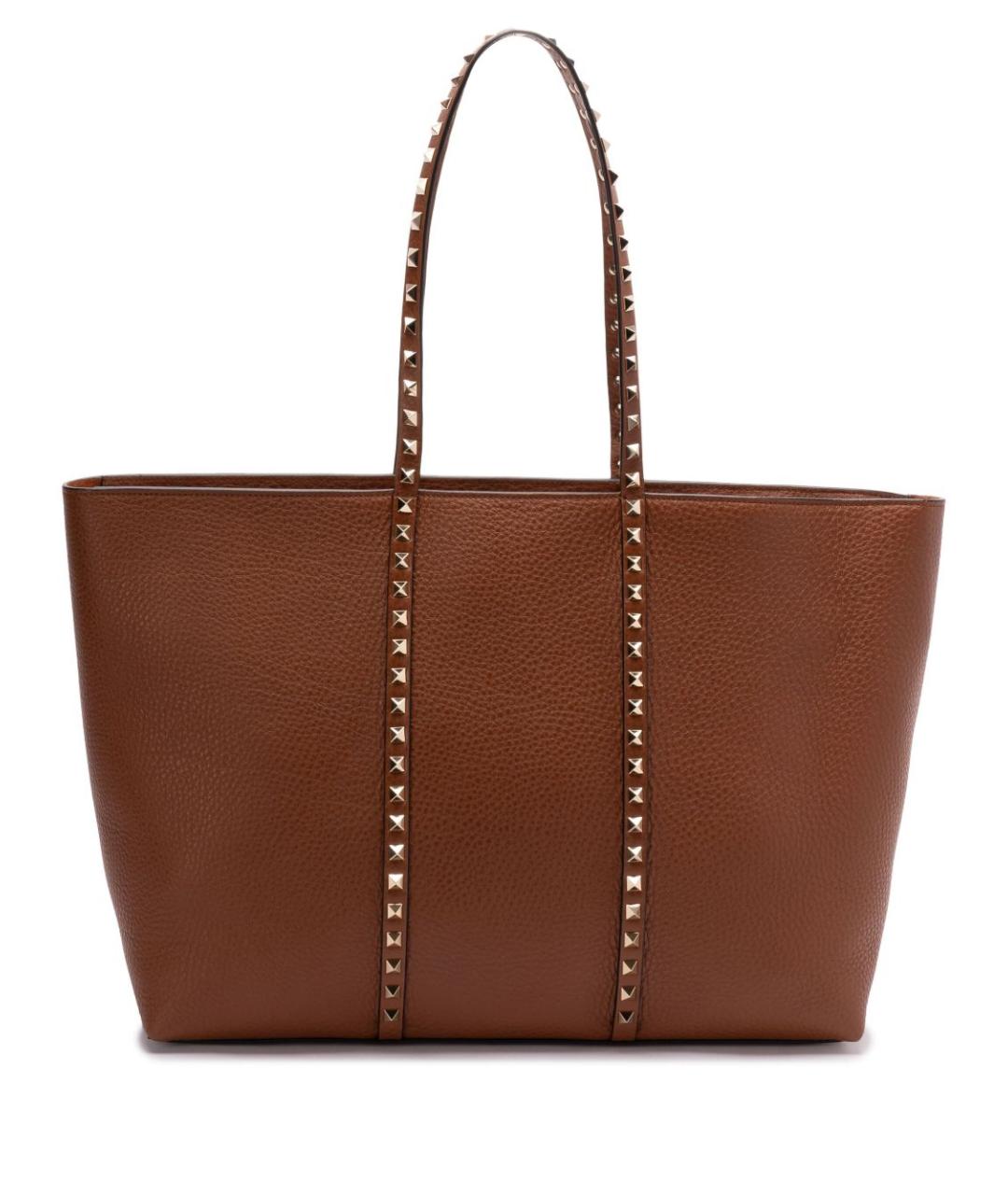 VALENTINO Коричневая кожаная сумка тоут, фото 1