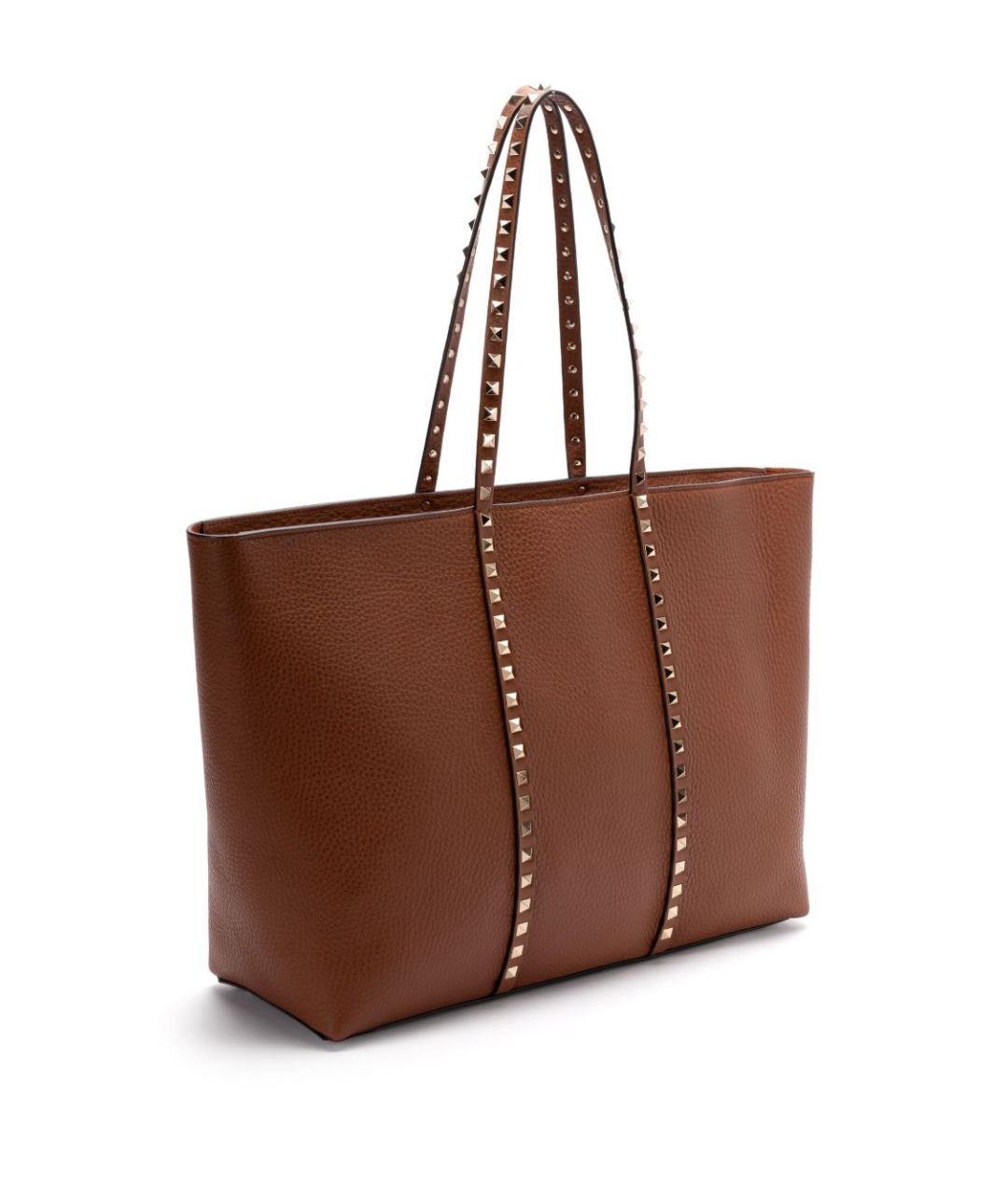 VALENTINO Коричневая кожаная сумка тоут, фото 3