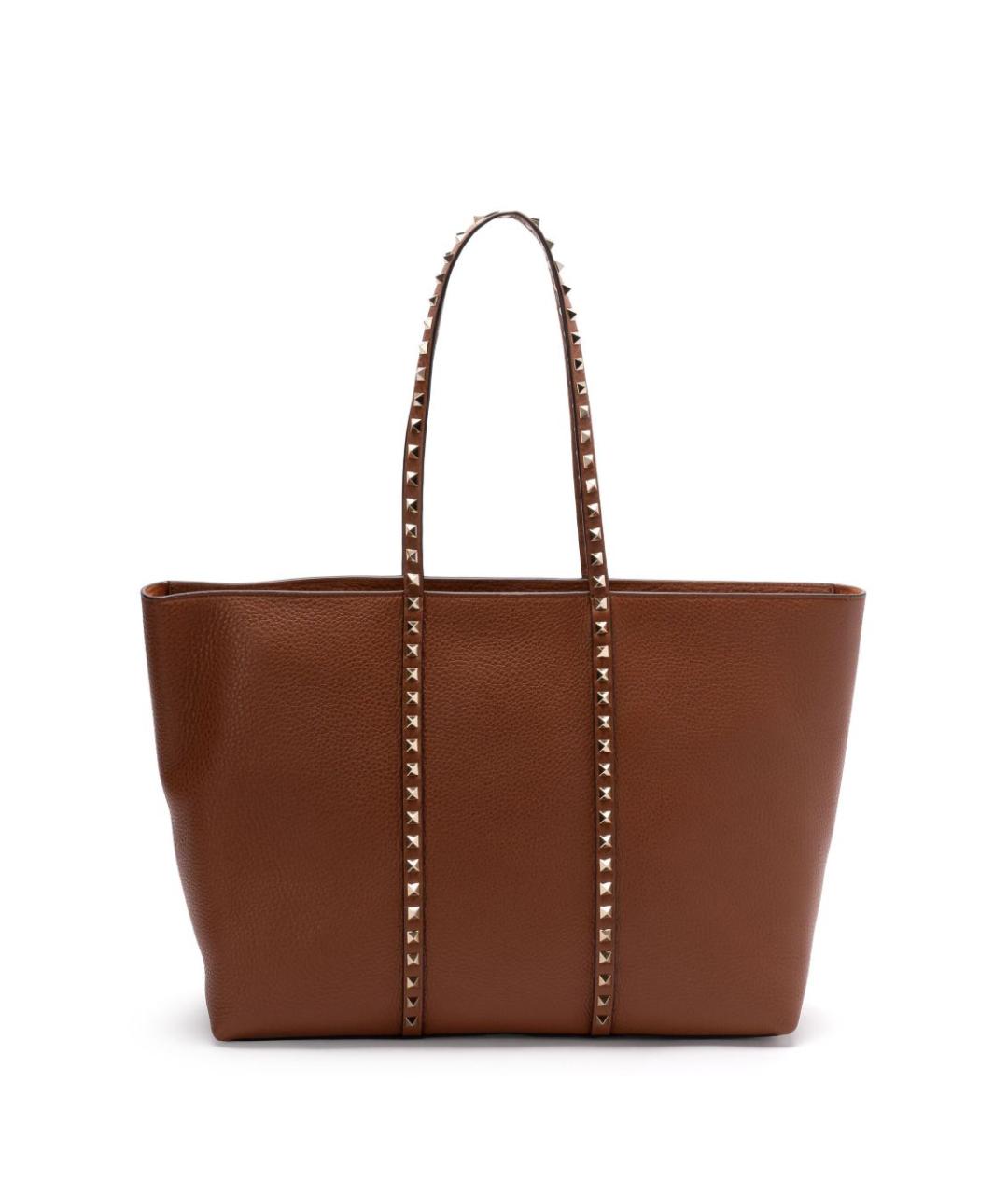 VALENTINO Коричневая кожаная сумка тоут, фото 4