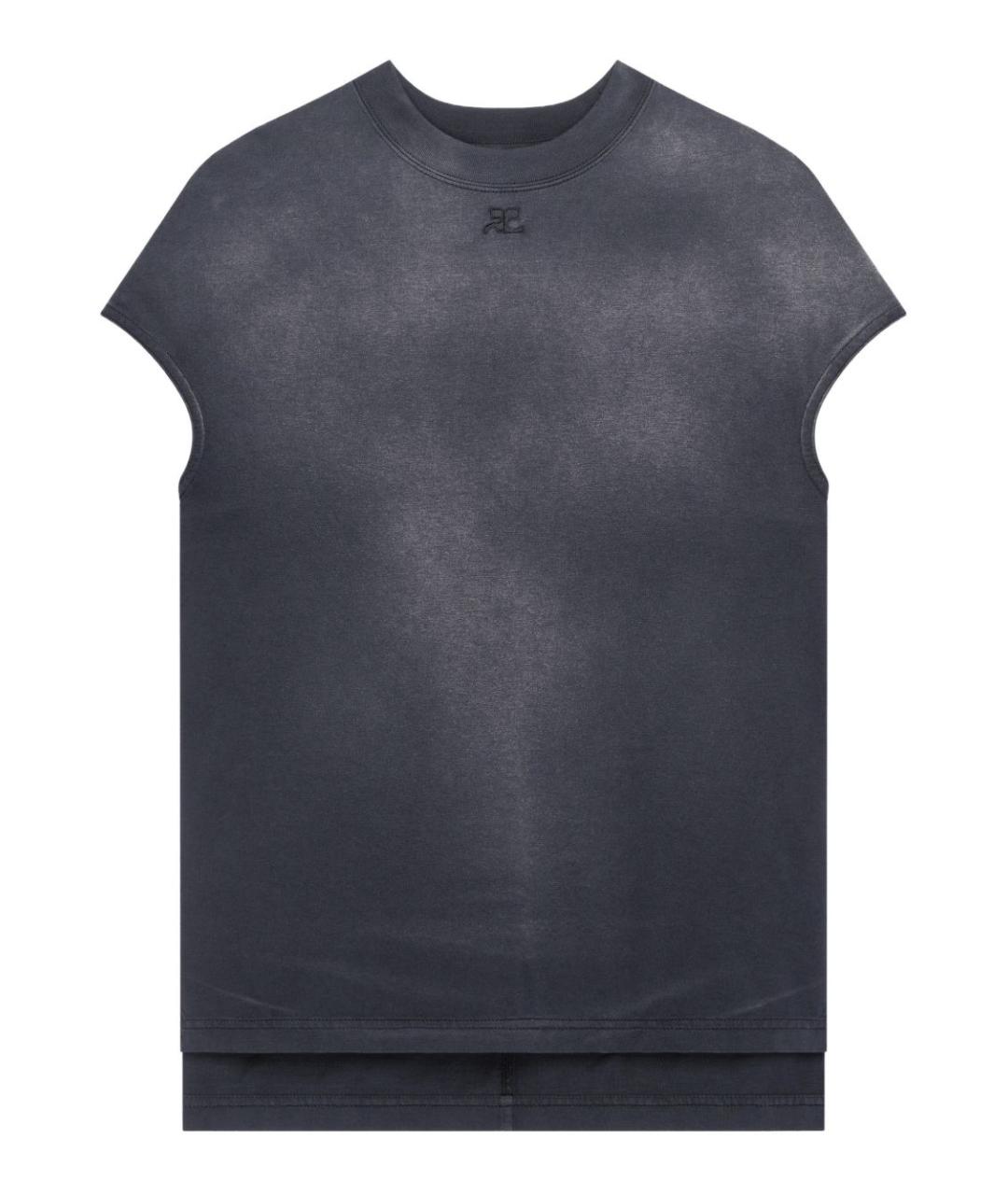 COURREGES Черная хлопковая футболка, фото 1