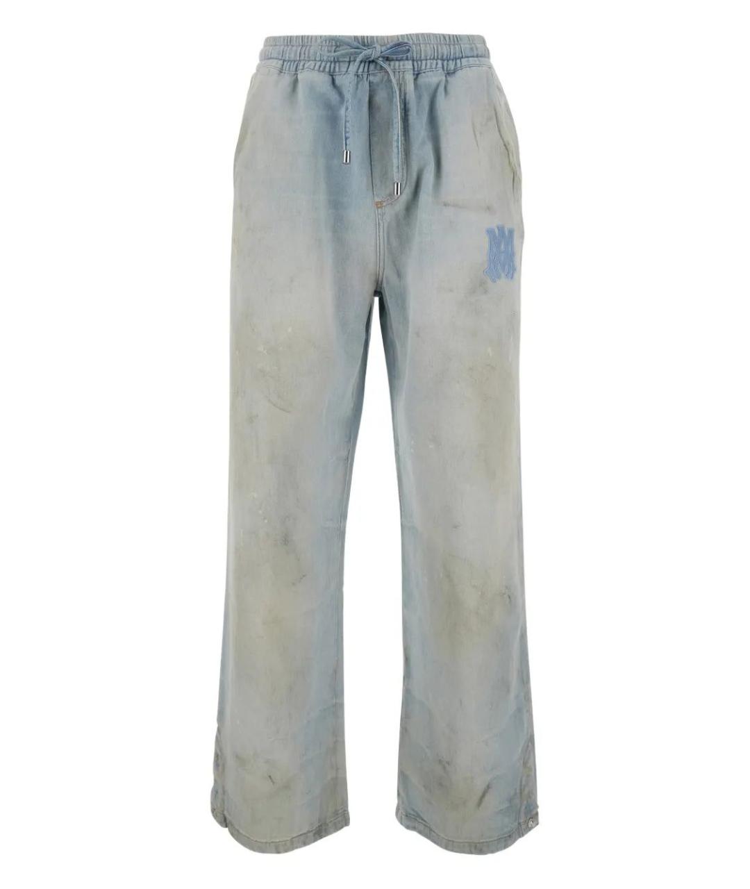 AMIRI Голубые хлопковые повседневные брюки, фото 1