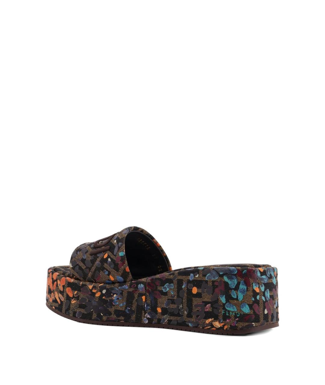 FENDI Коричневые текстильные сандалии, фото 3