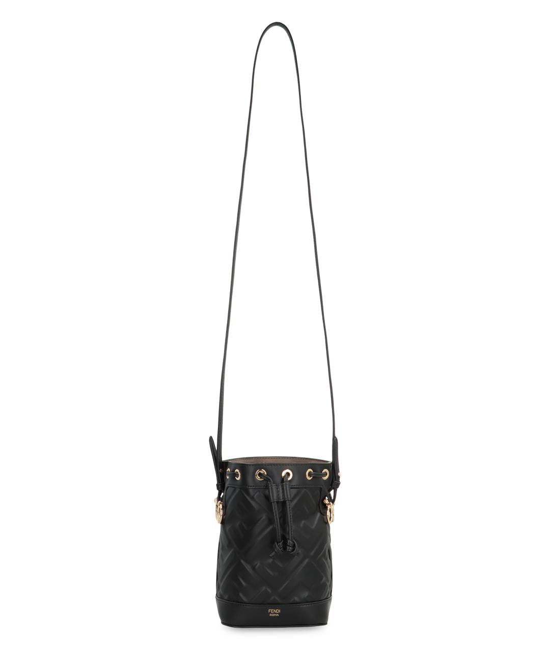 FENDI Черная кожаная сумка с короткими ручками, фото 3