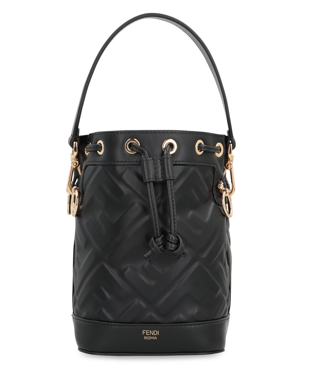 FENDI Черная кожаная сумка с короткими ручками, фото 1