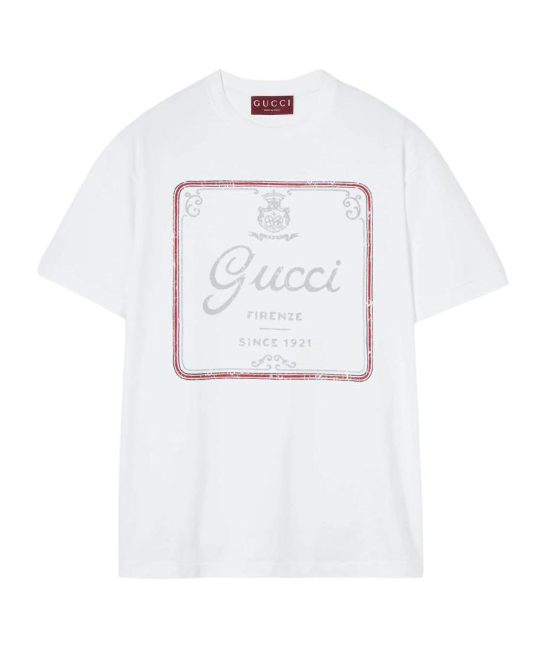 GUCCI Белая хлопковая футболка, фото 1