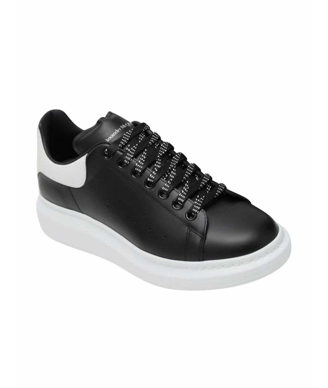 ALEXANDER MCQUEEN Черные кожаные низкие кроссовки / кеды, фото 2