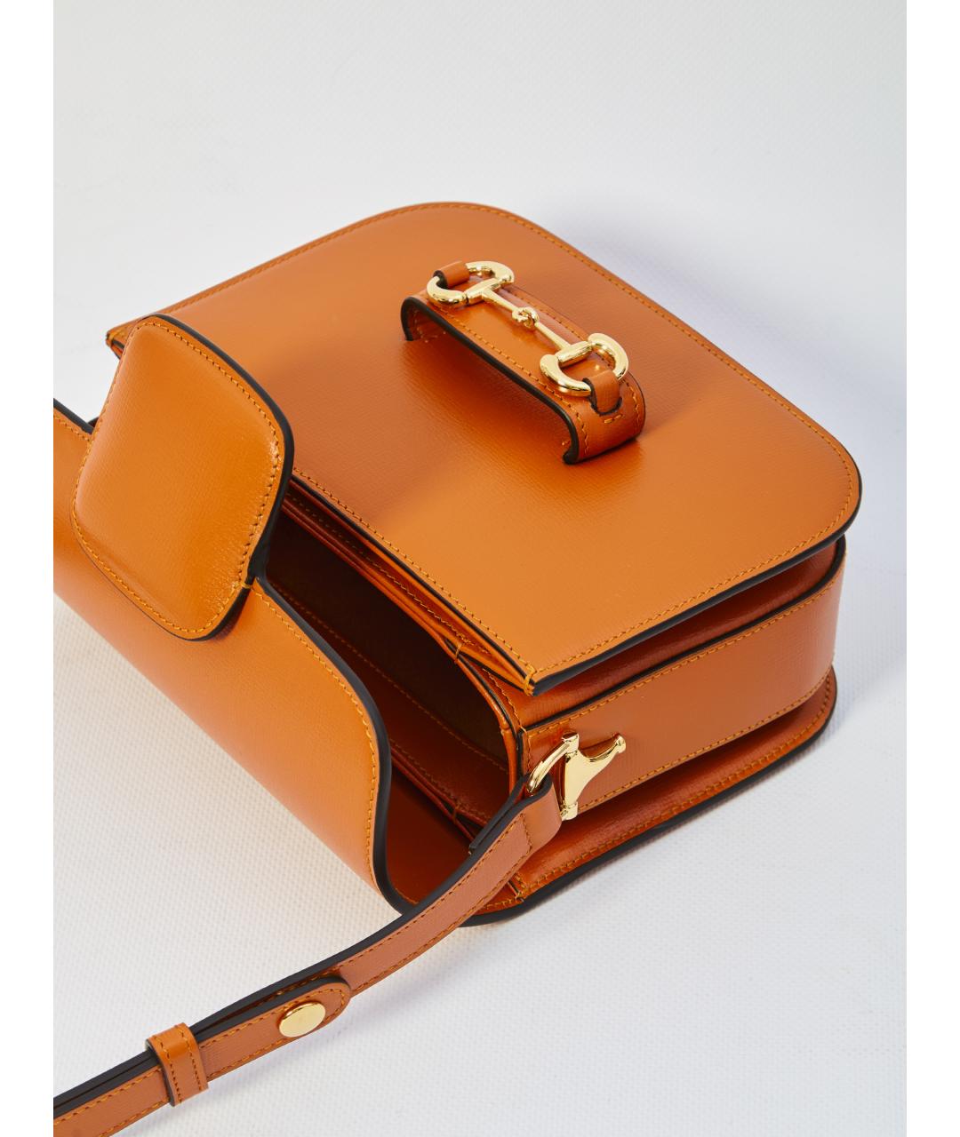 GUCCI Оранжевая кожаная сумка через плечо, фото 4