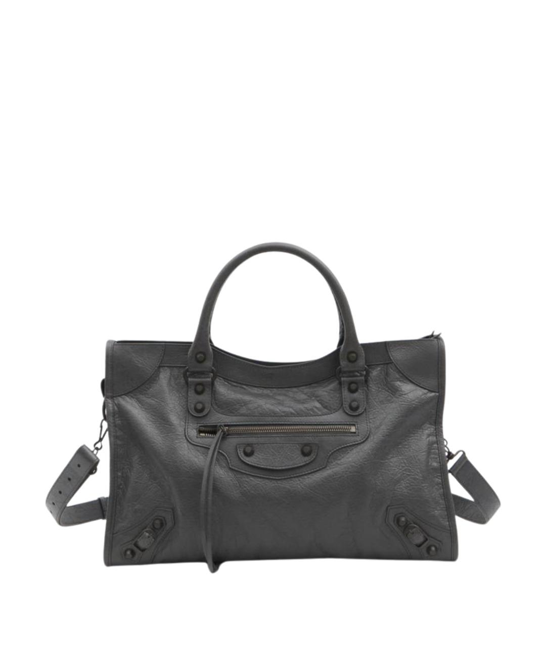 BALENCIAGA Серая кожаная сумка тоут, фото 1