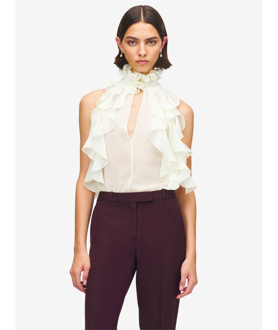 ALEXANDER MCQUEEN Белая шелковая рубашка, фото 2