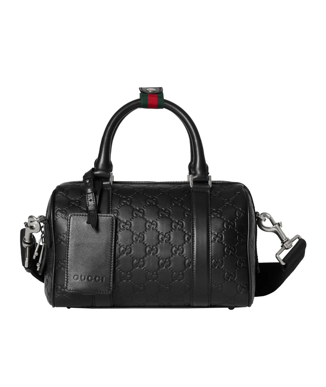 GUCCI Черная кожаная сумка тоут, фото 1