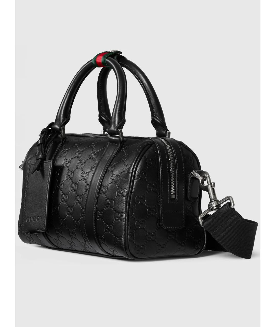 GUCCI Черная кожаная сумка тоут, фото 2