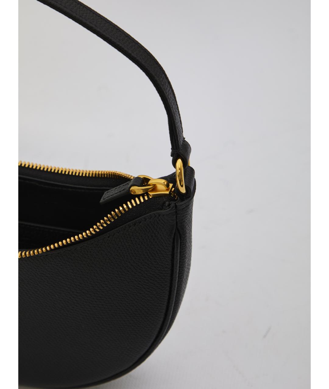 VALENTINO Черная кожаная сумка с короткими ручками, фото 4